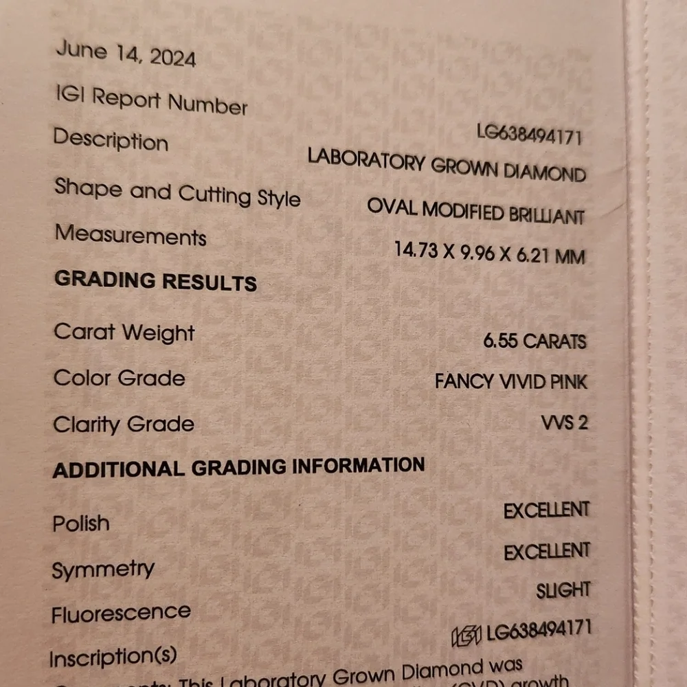 7.27ct 14k Rose Gold Custom Designed Pink Lab Diamond Engagement Ring Size 5 ✨💍 - Picture 4 of 10